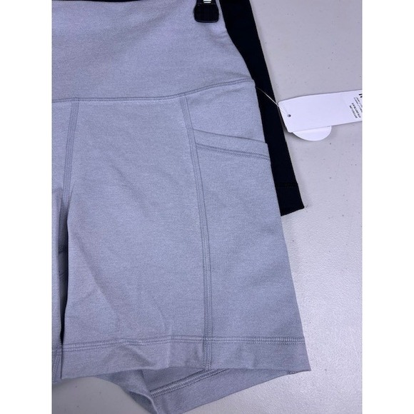 Yogalicious Lux Womens High Waist Biker Shorts 2 Pack Black Grey Size Medium - Picture 15 of 16